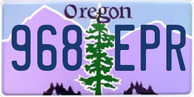 OR license plate 968EPR
