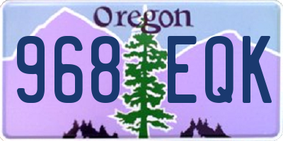 OR license plate 968EQK