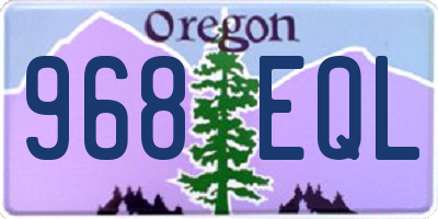 OR license plate 968EQL