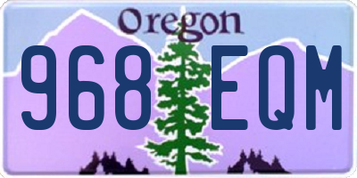 OR license plate 968EQM