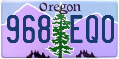 OR license plate 968EQO