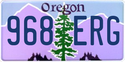 OR license plate 968ERG