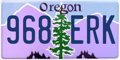 OR license plate 968ERK