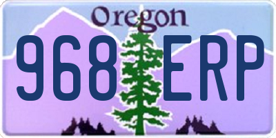OR license plate 968ERP