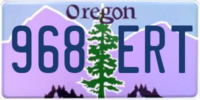 OR license plate 968ERT