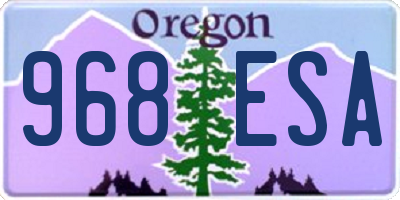 OR license plate 968ESA