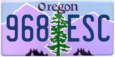 OR license plate 968ESC