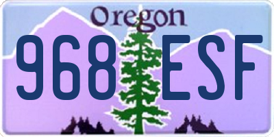 OR license plate 968ESF