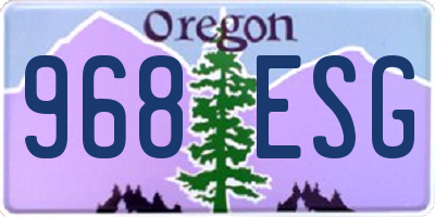 OR license plate 968ESG