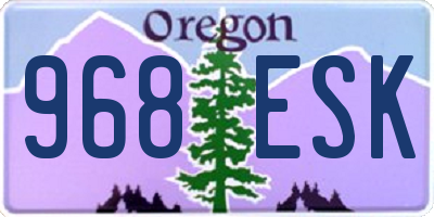 OR license plate 968ESK