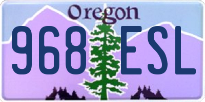 OR license plate 968ESL