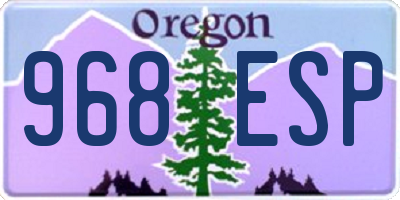 OR license plate 968ESP
