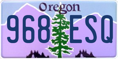 OR license plate 968ESQ