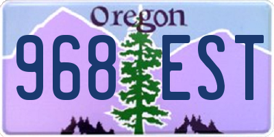 OR license plate 968EST