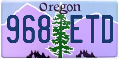 OR license plate 968ETD