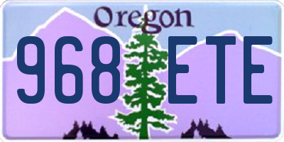 OR license plate 968ETE