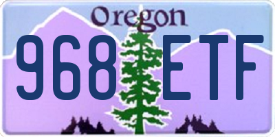 OR license plate 968ETF