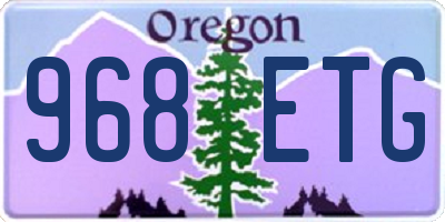 OR license plate 968ETG