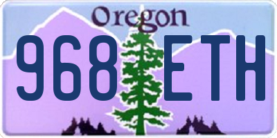 OR license plate 968ETH