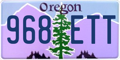 OR license plate 968ETT