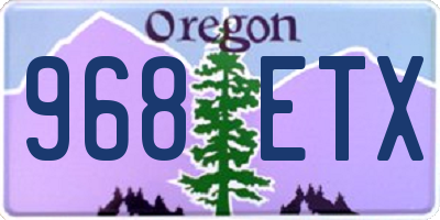 OR license plate 968ETX