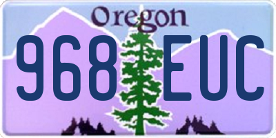 OR license plate 968EUC