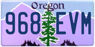 OR license plate 968EVM
