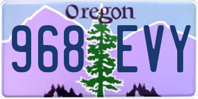OR license plate 968EVY