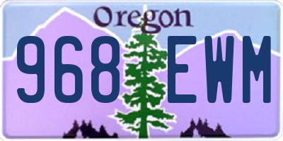 OR license plate 968EWM