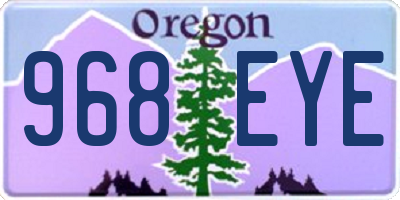 OR license plate 968EYE