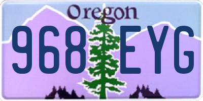 OR license plate 968EYG