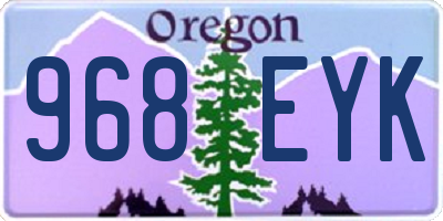 OR license plate 968EYK