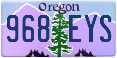 OR license plate 968EYS