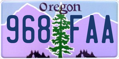 OR license plate 968FAA
