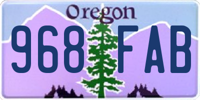 OR license plate 968FAB