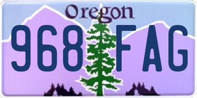 OR license plate 968FAG