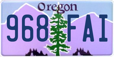 OR license plate 968FAI