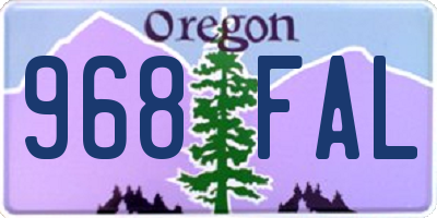 OR license plate 968FAL