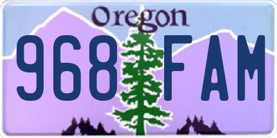 OR license plate 968FAM