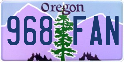 OR license plate 968FAN