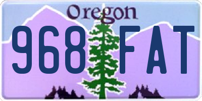 OR license plate 968FAT