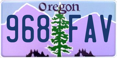 OR license plate 968FAV