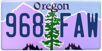 OR license plate 968FAW