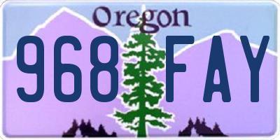 OR license plate 968FAY