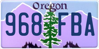 OR license plate 968FBA