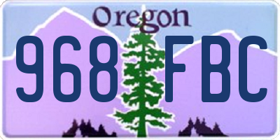 OR license plate 968FBC