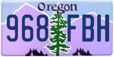 OR license plate 968FBH