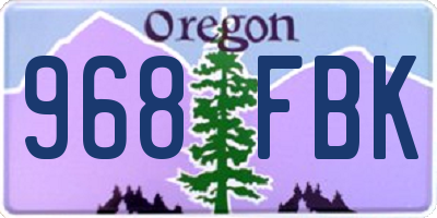 OR license plate 968FBK