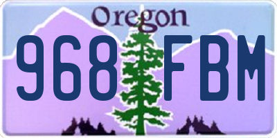 OR license plate 968FBM