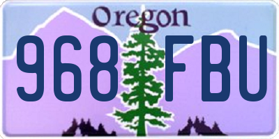 OR license plate 968FBU
